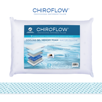 Chiroflow Cooling Gel Memory Foam Water Pillows - Multi-Pack Options