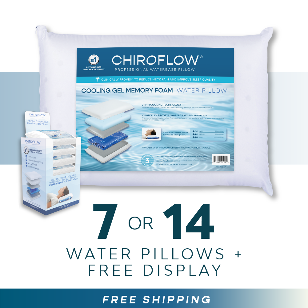 Chiroflow Cooling Gel Memory Foam Water Pillows - Multi-Pack Options