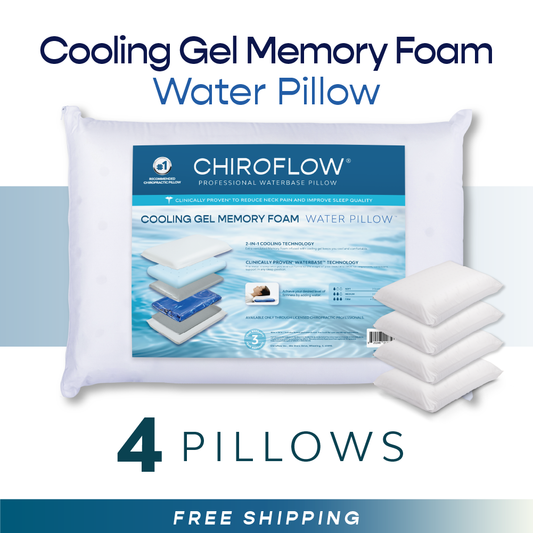 Chiroflow Cooling Gel Memory Foam Water Pillows - 4 Pack