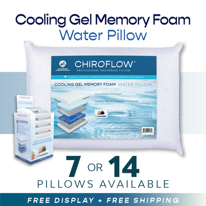 Chiroflow Cooling Gel Memory Foam Water Pillows - Multi-Pack Options