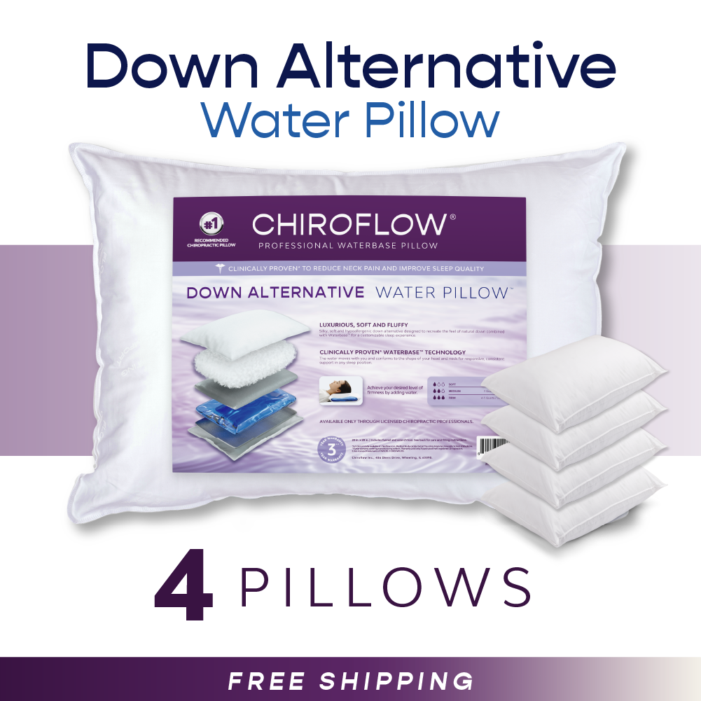 Chiroflow Down Alternative Water Pillows - 4 Pack