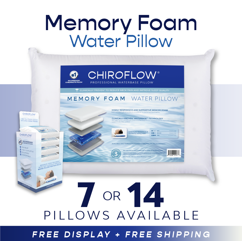 Chiroflow Premium Memory Foam Water Pillows - Multi-Pack Options