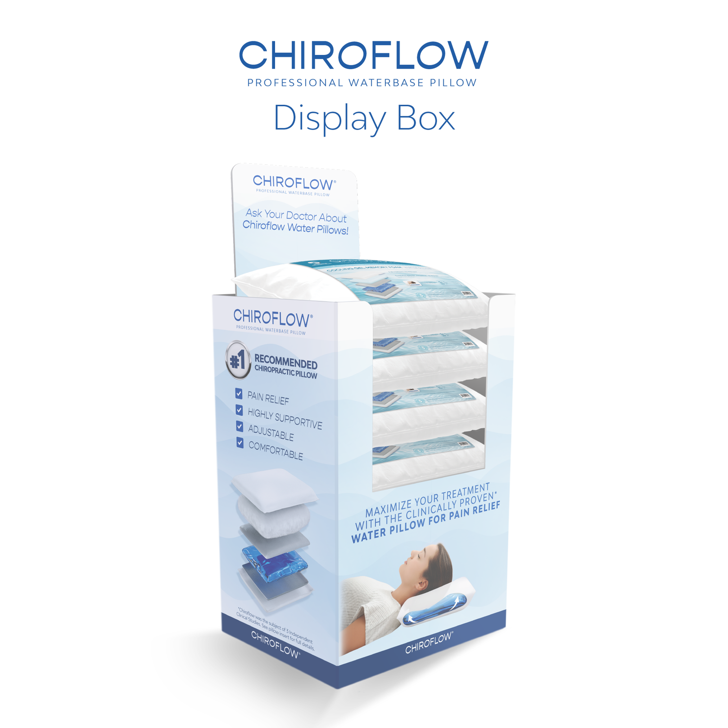 Chiroflow Premium Memory Foam Water Pillows - Multi-Pack Options